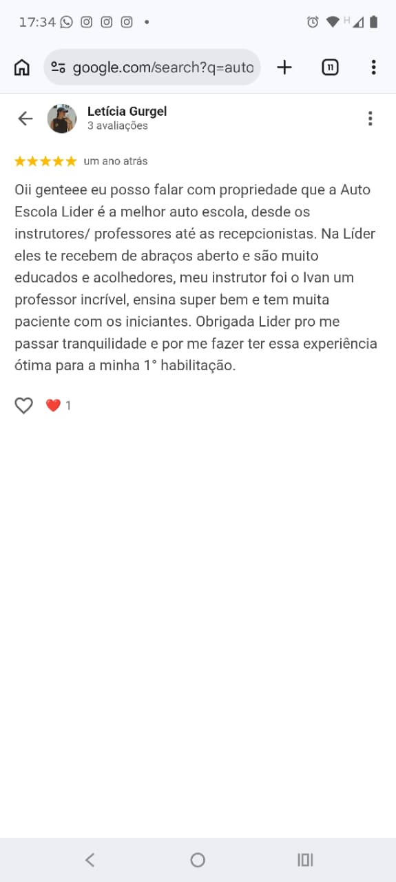 Depoimento de aluno 1